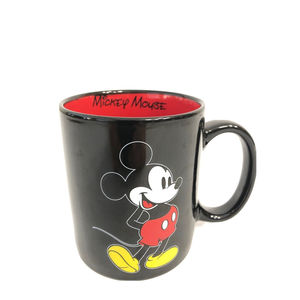 Disney Mickey Mouse Mug Ceramic Coffee Cup Classic Black Red Front Back